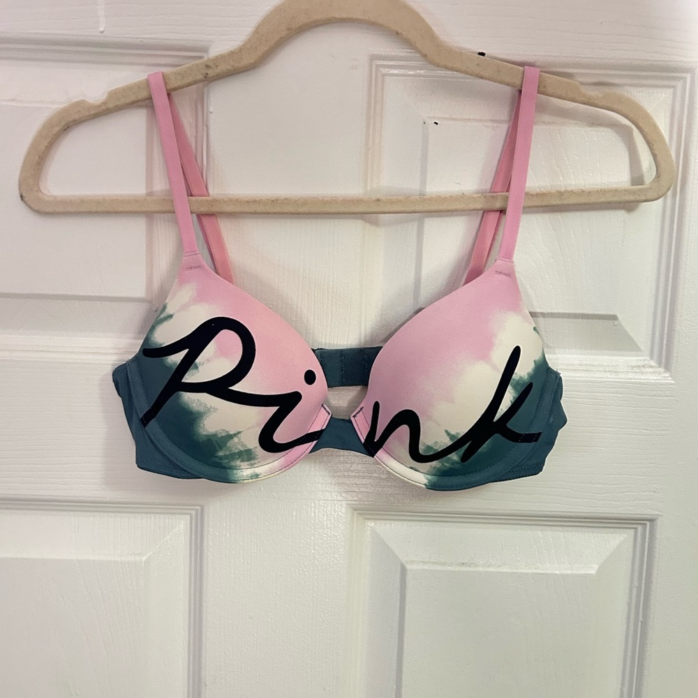 PINK Victoria's Secret Pink and Green Bra Intimates